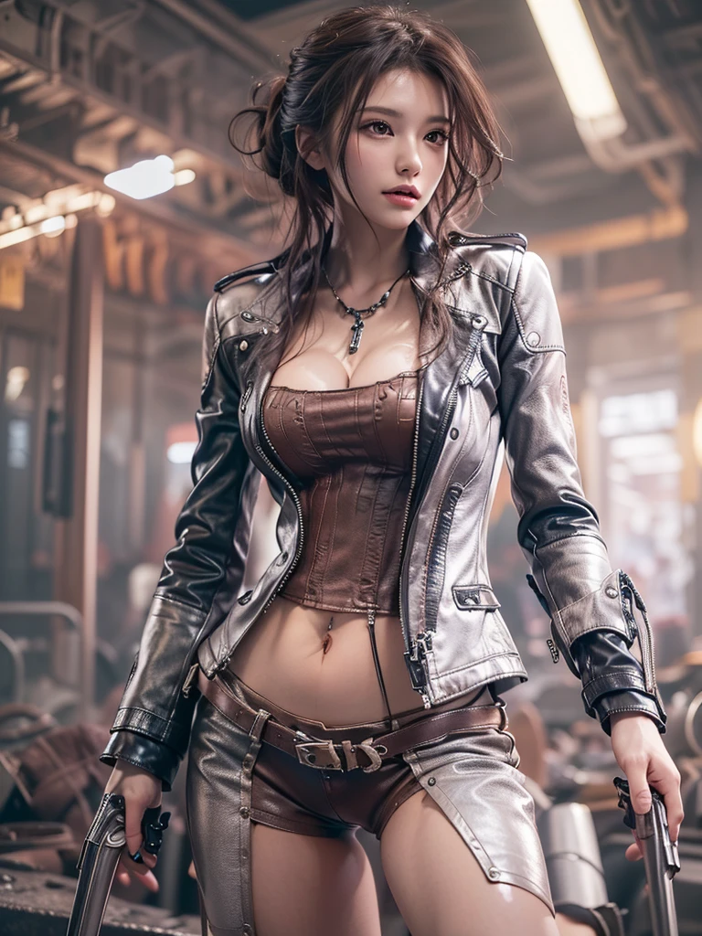 (1Woman), (((Diane Lane))) ((36 years old)), (Policewoman), (police uniform), Serious, Rosy cheeks, City streets, Daytime, hands on hips, handcuff on waist, cleavage, pout, looking down at viewer, disheveled hair, magic hands, {{{High Quality}}}, {{{Ultra-detailed}}}, {{{Sharp focus}}}, {{{masterpiece}}}, octane render, hdr, (hyperdetailed:1.15), 32k wallpaper, {an extremely delicate and beautiful}