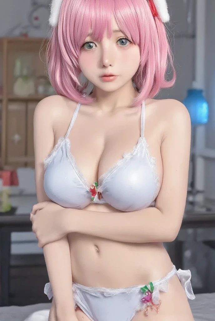 ( best quality,4K,8K, high resolution,masterpiece:1.2),ultra-detailed,( actual ,photo actual ,photo- actual :1.37),1 Girl,Cat ears, pink and blue hair , blue eyes,Boxing gloves, Loose White T Shirt , Beautiful and Meticulous Eyes, Beautiful Delicate Lips , Very Detailed Eyes and Face,Long eyelashes,sports,Confident expression , standing position,Indoor Gym , Soft Lighting ,shadows, modern style ,  Sharp Focus , vivid colors,Bokeh, studio lighting ,Anime influence,Contemporary Art,HDR, Ultra HD, physically-based rendering , extremely detailed description ,major,Contrast lighting, neon lights 