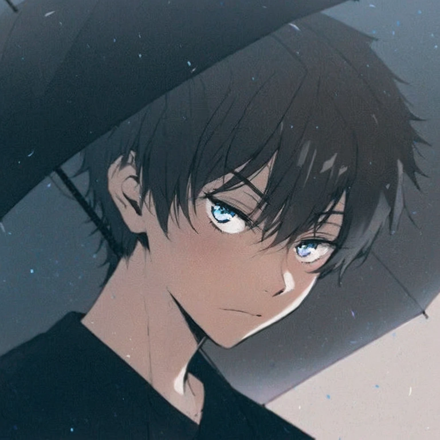  Anime Boy with black hair and blue eyes holding an umbrella,  Anime Boy, young anime man, guweiz, artwork in the style of guweiz, male anime style, Tall anime boy with blue eyes, In an anime style , Kuvshinov Ilya,  male anime character,   anime-style portrait  , aesthetic anime, anime portrait,  perfect anime face 