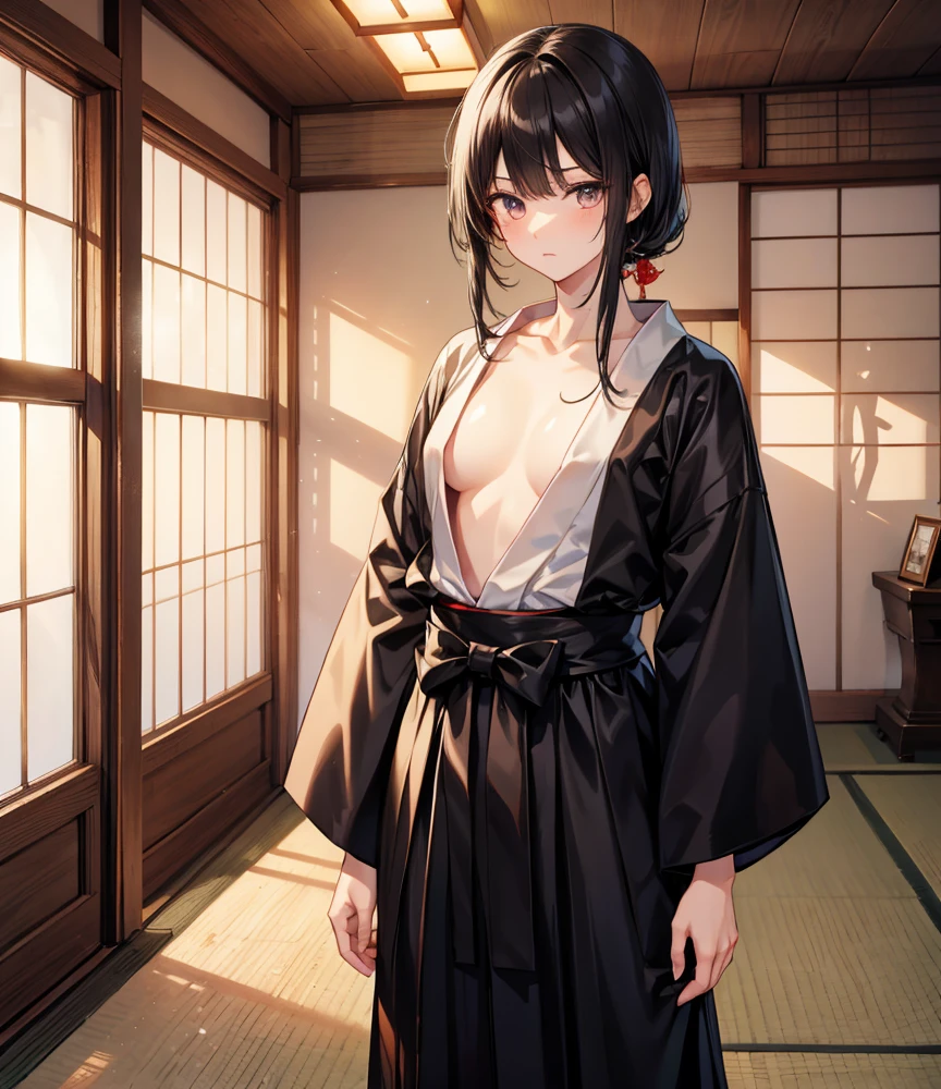 highest quality、High resolution、Detailed Background、(beautiful face in every detail:1.4)、Anatomically correct、(Draw the normal number of fingers:1.2)、(Detailed facial expressions)、(Fine grain:1.2)、(Fine grain:1.2)、beautiful, Smooth Skin、Teenage Beauty、(Highly detailed face:1.4)、Cute hair colors、ponytail、Bobcut、well-groomed eyebrows、Emphasizing cuteness and femininity、Do cute things、Fits on one screen、smile、Less exposure、Show your whole body、
(I work at a Japanese restaurant..:1.5)、
By combining a cute Japanese-style uniform with hakama and lace-up boots,, Create a modern and unique style.、We recommend bright colors and floral patterns for your hakama..、
Wearing a colorful haori over a hakama、It will give you a more unique and cute impression..、
Floral pattern and bird pattern、Patterned designs are recommended, Animal prints etc..、
By matching the colors of the hakama and haori, It can create a uniform look.、
Pairing comfortable lace-up boots with hakama creates a modern and unique look..、The color of the boots、Please choose your kimono considering the harmony and contrast with your hakama.。.、
If the color of the hakama is light, Choose white or pastel colored boots to accentuate your cuteness.、
(flat chest:1.5)
Japanese-style uniforms become even cuter when you add hair ornaments and accessories..、Flowers and ribbons、Use Japanese style hair pins to style your hair., wait.、By matching the pattern and color of the hakama, You can create a balanced look.、
Try coordinating a cute kimono with hakama and lace-up boots..