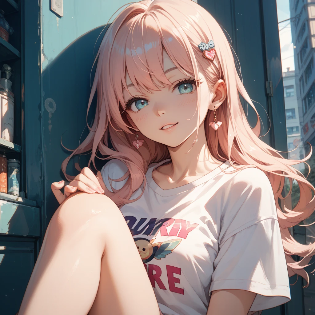 (masterpiece:1.3, Highest quality, Ultra-high resolution, Super detailed), (Realistic, photoRealistic:1.4), Beautiful illustrations, Perfect lighting, Natural light, colorful, Depth of written boundary, Surrealism,
Beautiful detailed hair, Beautifully detailed face, Beautiful attention to detail, Beautiful clavicle, Beautiful body, 美しいchest, Beautiful thighs, Beautiful feet, Beautiful fingers, Shiny skin,
View your viewers, 1 Girl, high school girl, (Perfect Anatomy, Anatomically correct, Highly detailed skin), Cute and symmetrical face, Baby Face, Perfect Face, Perfect Eyes, thin,
(Long Hair, Straight hair, Pink Hair), bangs, Deep purple eyes, Droopy eyes, Long eyelashes, (medium chests, Captivating thighs),
Pink good, Pink Panties, chest, Bottomless,
(Beautiful views), evening, (City Sidewalk), squat, Put your arms behind your head, Spread your legs, (Lewd face, blush),