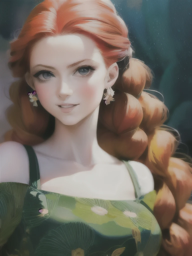 A watercolor and pencil drawing of a 32-year-old Disney princess with wavy dark red hair, (rosto LiliArt), atraente deslumbrante, delicate lips, rosy lips, olhando para o espectador, symmetric eyes, olhos cor de mel, (rabo de cavalo), silver crown on the head, lindo colar delicado, Frown lines on the face, rosto bonito, rosto sexy, Realistic facial features, (poros da pele:1.1), pele texturizada, analogue, grain of film, rosto detalhado, corpo proporcional, pernas bonitas, (navy blue business suit: 1.5), corpo magro em forma, bare foots, delicate feet, alta resolução, soft-lighting, fundo complexo, detalhes complexos, hiperdetalhado , magnifica, elegante