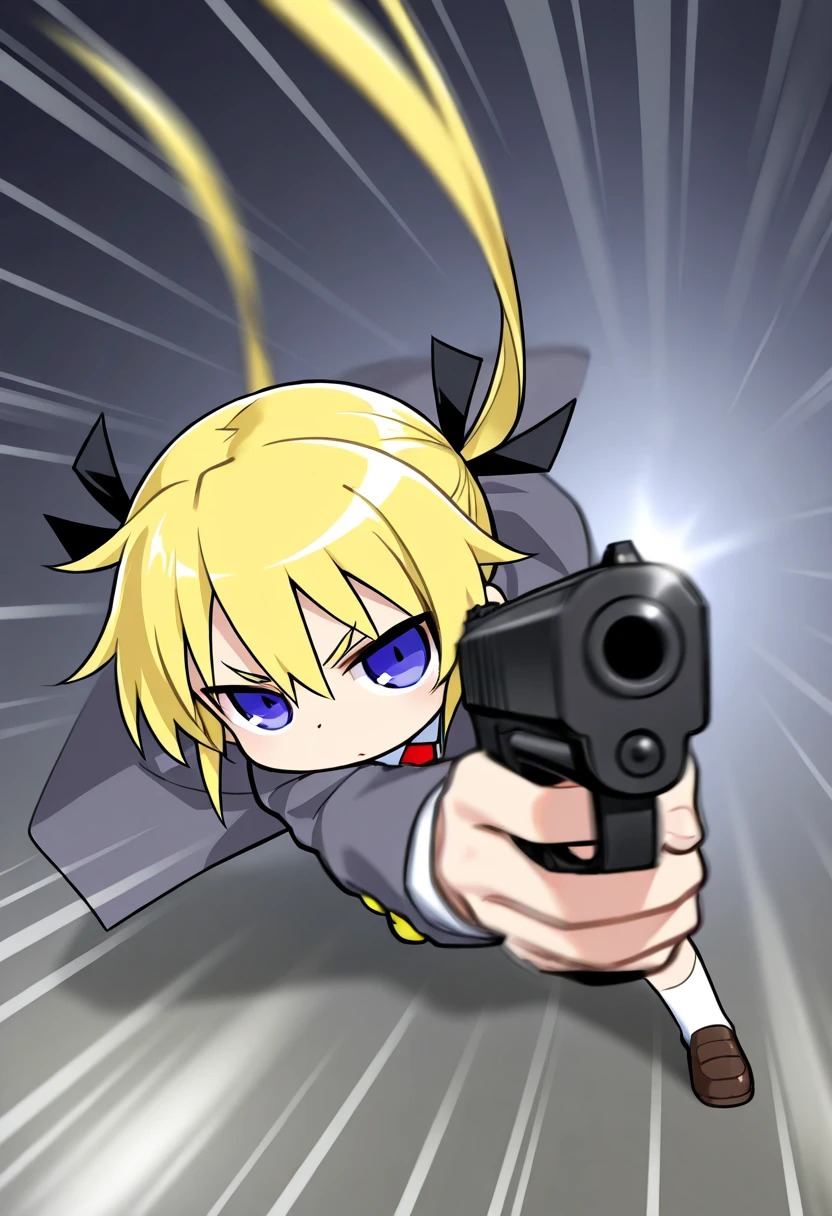 Ten_years_old girl nude, naked, freckled skin, body freckles, fighting, angry scream, gun, blonde,