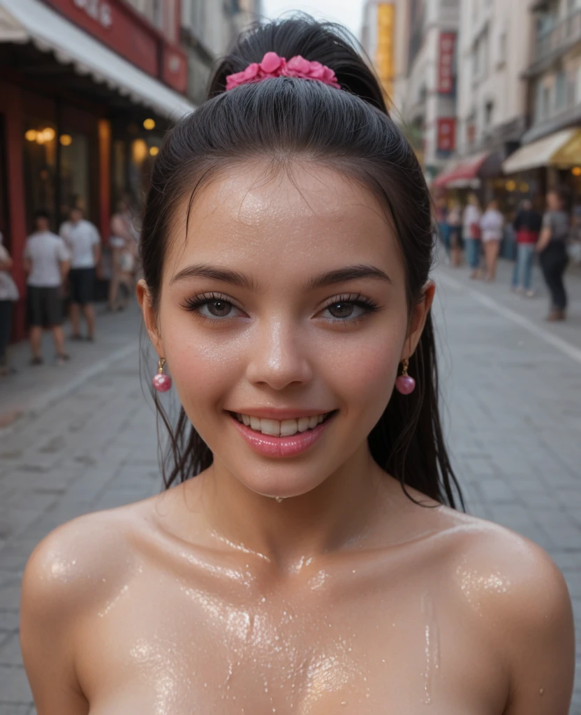 2 petite teen javanese girl kissing each other on lakeside with flat chest smallest breast, very wet skin, wide smile, crotchless, topless, very skinny, wearing only body jewelry