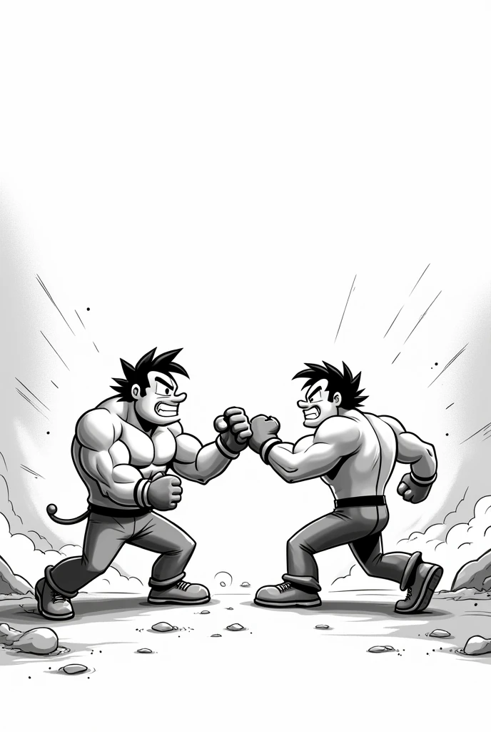 Picture book design， A toned man in cloth pants went into battle shirtless  ，street of hong kong，Line art,monochrome,Highest contrast ，No grayscale