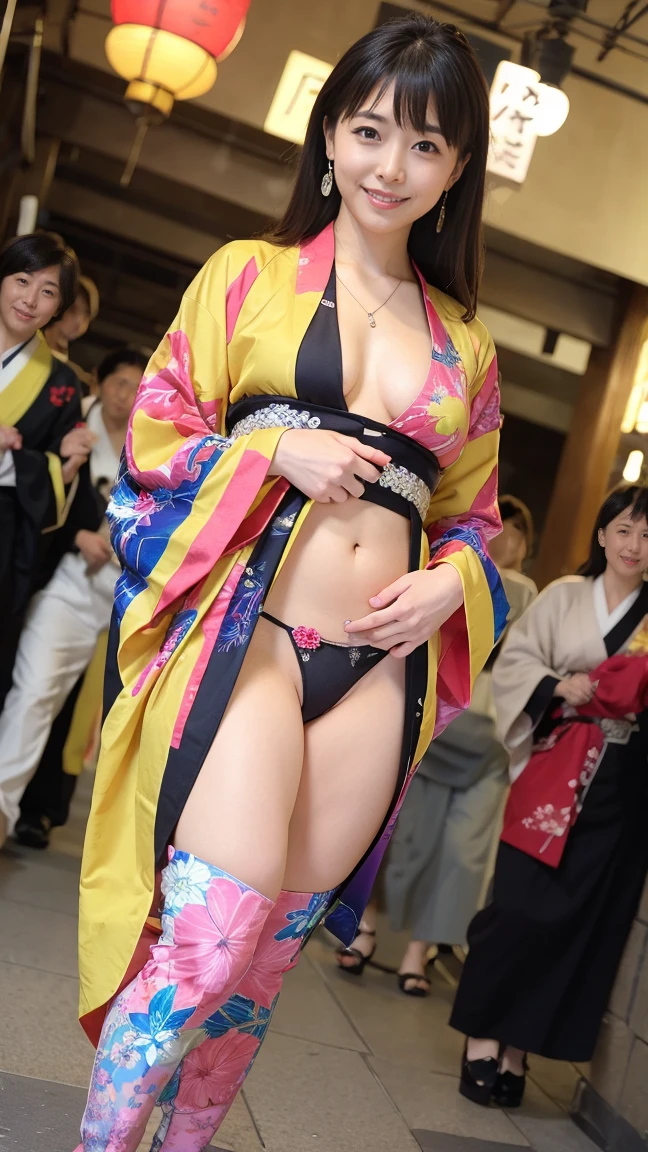 8K picture quality,masterpiece,best quality,Clive Arch,in parliament,A woman of good figure,Wearing black underwear on the lower body,Wearing black underwear,Slime Shapeshifter,Smile,short hair, 50 year old beauty