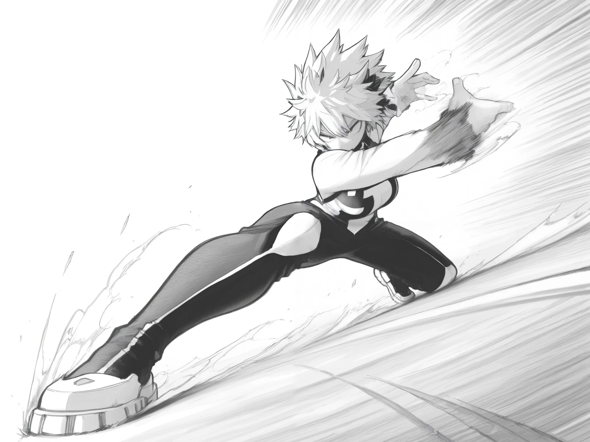 score_9, score_8_up, score_7_up, score_6_up, score_5_up, score_4_up, Kohei Horikoshi, My Hero Academia,
BREAK
(masterpiece: 1.0), best quality, monochrome, greyscale, crosshatching, directional hatching, gradients in shading, perfection, highly detailed hatching /texture/, extremely shaded
BREAK
ultra-detailed realistic manga \(medium\) (cinematic manga style), very awa, masterpiece, highres, absurdres, newest, year 2024, year 2023, ultra-detailed textures, (linear hatching, hatching \(texture\):1.1), ultra-detailed clothes, greyscale, monochrome, (masterpiece: 1.0), best quality, perfect anatomy, perfect composition, perfection, monochrome, greyscale, detailed hatching, directional hatching, contour hatching, thick outlines
BREAK
1girl, female bakugo, dynamic pose, foreshortening, action pose,