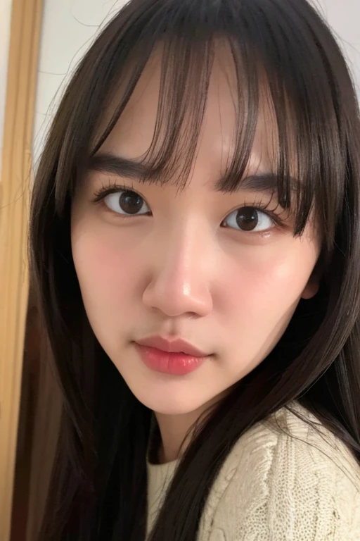 (8k, RAW photo, best quality, masterpiece:1.2), (realistic, photo-realistic:1.37), marsha jkt48  ((pureerosface_v1:0.2)), brown_eyes, brown_hair, lips, long_hair, looking_at_viewer, realistic, curvy body