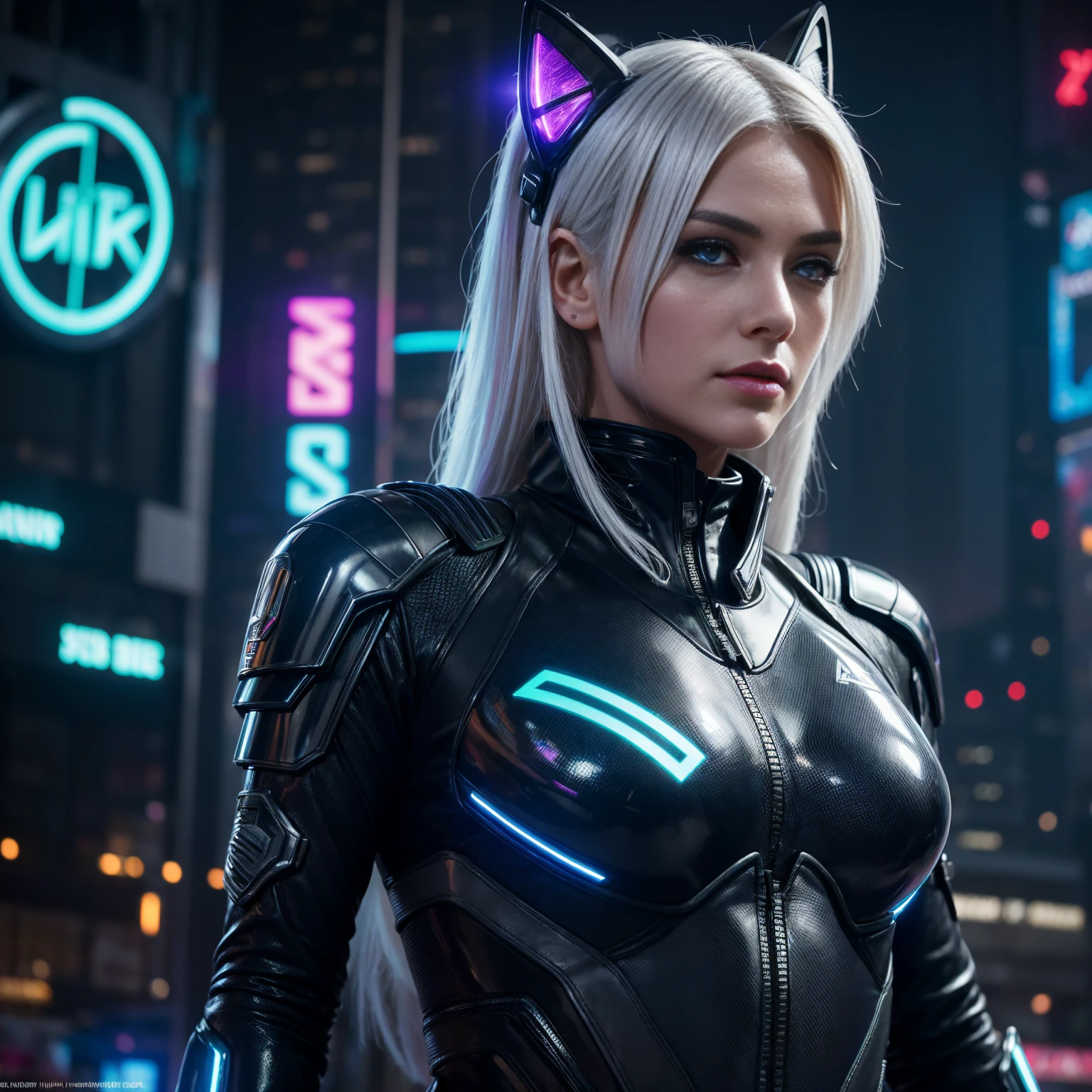 anime girl with long hair and cat ears in a city, digital cyberpunk anime art, cyberpunk anime girl mech, female cyberpunk anime girl, cyberpunk anime girl, anime cyberpunk art, cute cyborg girl, digital cyberpunk - anime art, cyberpunk anime art, oppai cyberpunk, anime style 4 k, perfect android girl, cyberpunk beautiful girl, beutiful girl cyborg