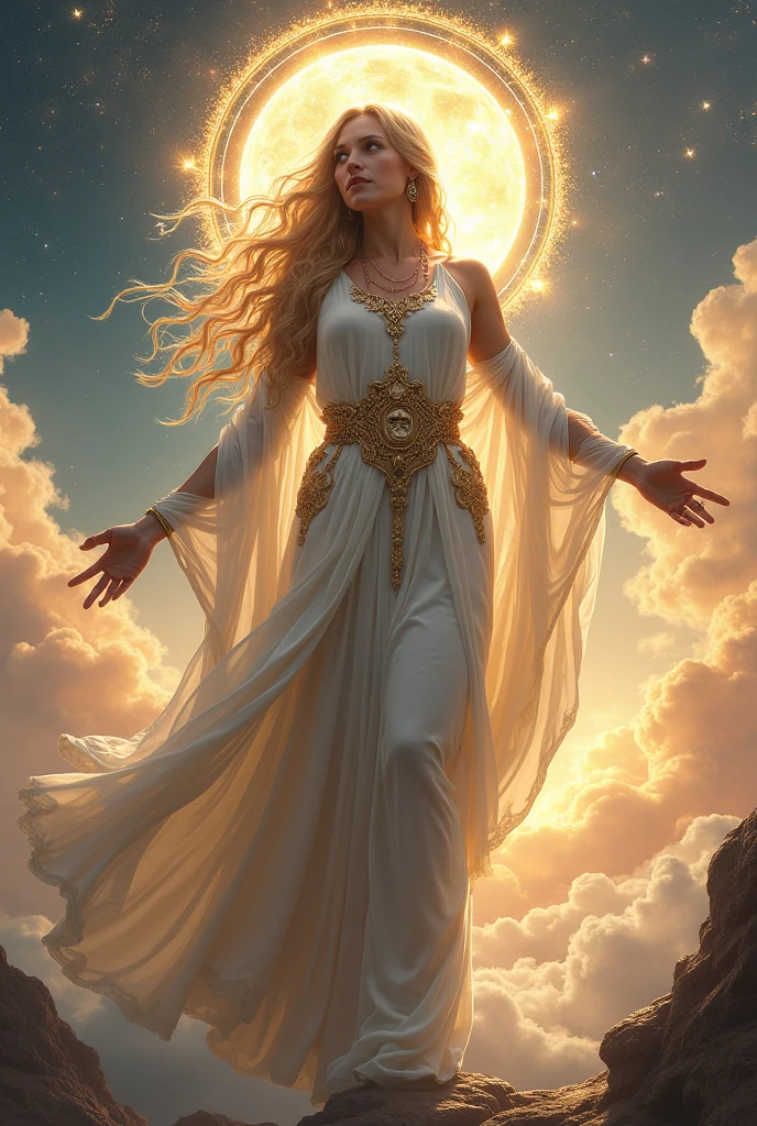 Imagine The Devine Universal Mother, The maternal Cosmic Power, The Supreme Radiant Power, Shakti. Hd, High detail, High contrast, High texture, Hyper realistic, Cinematic