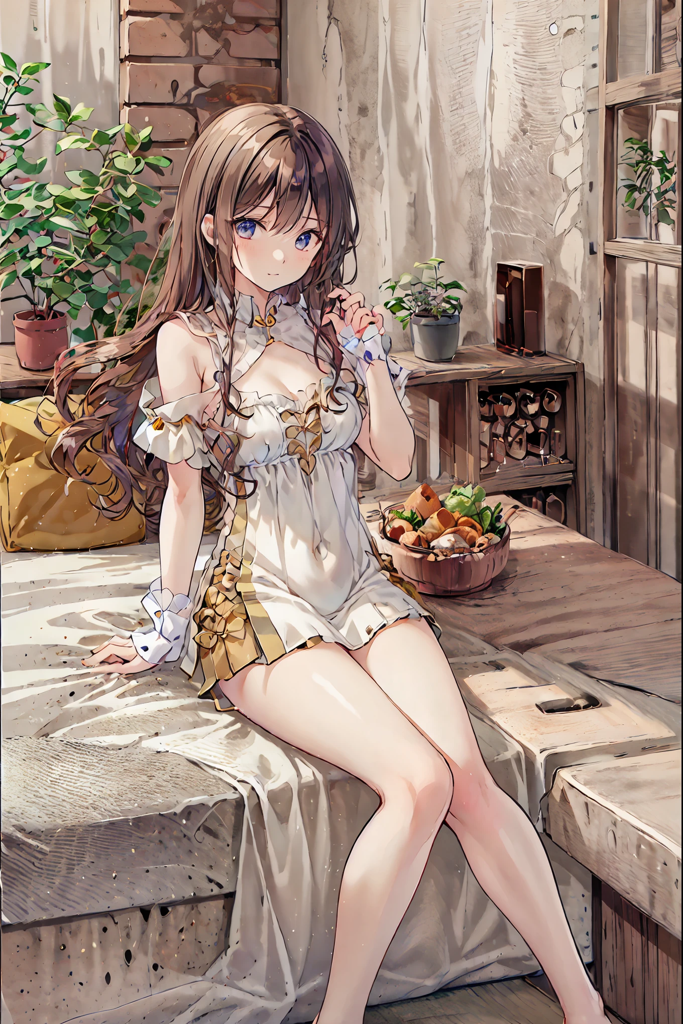 ( table top in bed)( HIGH DEFINITION )One couple in their 20s, woman1名、woman向けロマンス、Sparkling atmosphere、Glossy appearance、Devour each other as they please、Interview、 Sweating、maleがwomanの胸や体を触る、womanがmaleにキスをする、make、woman( brown medium long hair 、 slightly larger breasts 、 negligee 、近いeye)、Sweet Sigh、male( black hair short、Half-removed shirt、 legs 、Strong and close ~ eye)、background(room、 bed、Turn off the lights、I closed the curtains..)、The night deepens、dim、 brown hair, shortcuts, Unkempt Hair ,Short braided hair,Neat, slender beautiful woman,Correct posture,Small chest, Beautiful Legs,魅惑的なグレーブルーのeyeは星のように輝いている,垂れeye, brightly colored ,美しいeye,A delicate smile,Textured Skin, best quality best ,優しくて美しいwoman, anime style、