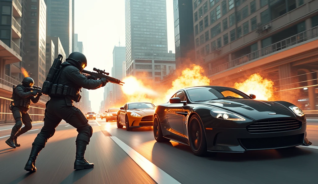 photo of very futuristic cinematic science-fiction battle scene, ultra realistic, battlefield full of gunsmoke, foggy, deep dark atmosphere, men males in military suit in motion, center focus, dramatic scifi style, glowing vivid colors smoke, dynamic lighting, cinematic lighting, neon, atmospheric lighting,high details,detailed features, ray tracing, 3D, cinematic lighting, dark shadows, unrealistic Engine 5 rendering,trending on artstation, 4k,extremely high details, ultra hd, hdr, 8k, extremely high details