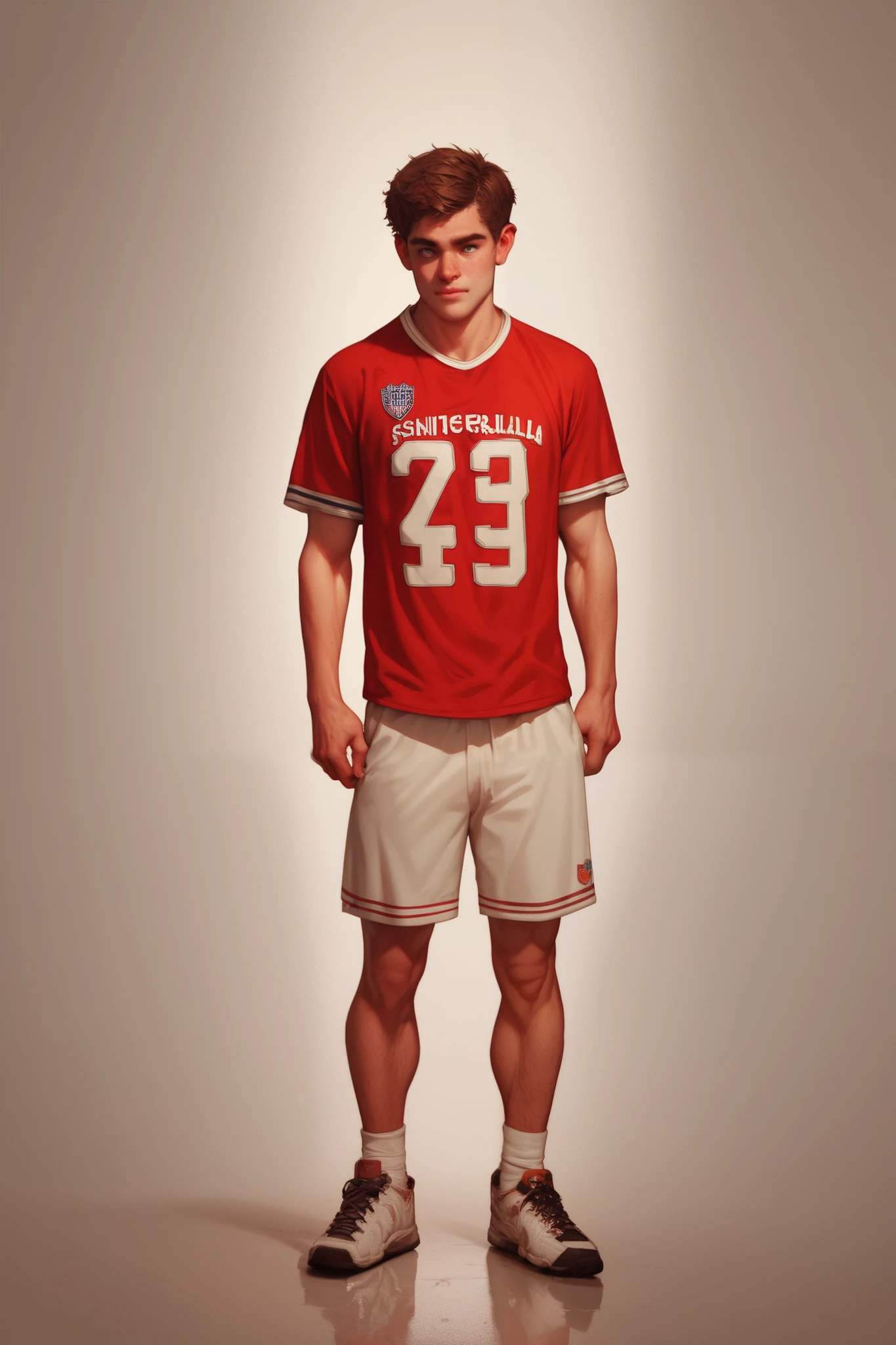effeminate man, full body , character, Delicate man , thin and effeminate , with big shells, Lean body, until, Almost woman , short hair, football shirt