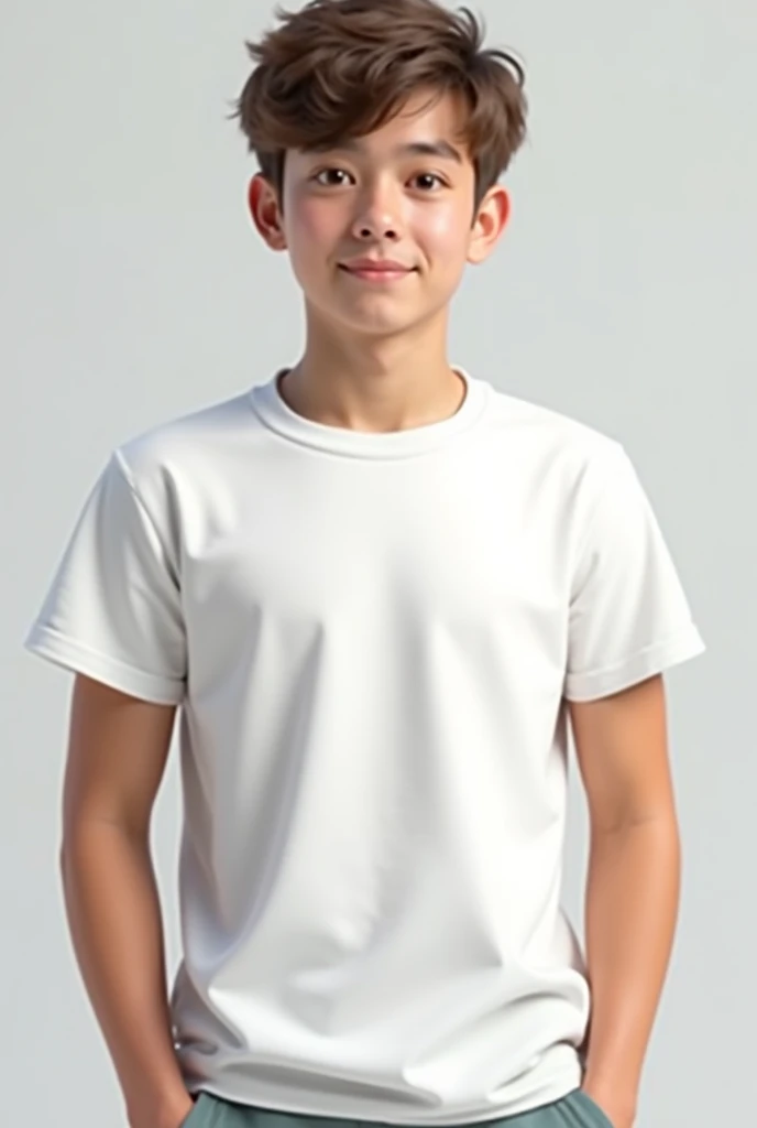Drae a 17 year boy who have oval face and black stand hair and hunter eye and wore a sky blue t shirt who have good muscles and wore a damge scar jeans and black eyes
