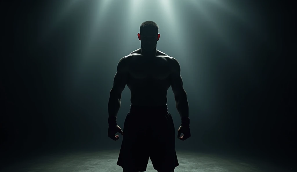 a 1940s silhouette of a boxer  classic art deco style, warm toned lighting, high contrast, dramatic shadows, cinematic composition, detailed rendering, realistic details, photorealistic, masterpiece, (best quality,4k,8k,highres,masterpiece:1.2),ultra-detailed,(realistic,photorealistic,photo-realistic:1.37),dramatic lighting,chiaroscuro,dramatic pose,powerful expression,elegant fashion,art deco,1940s aesthetic