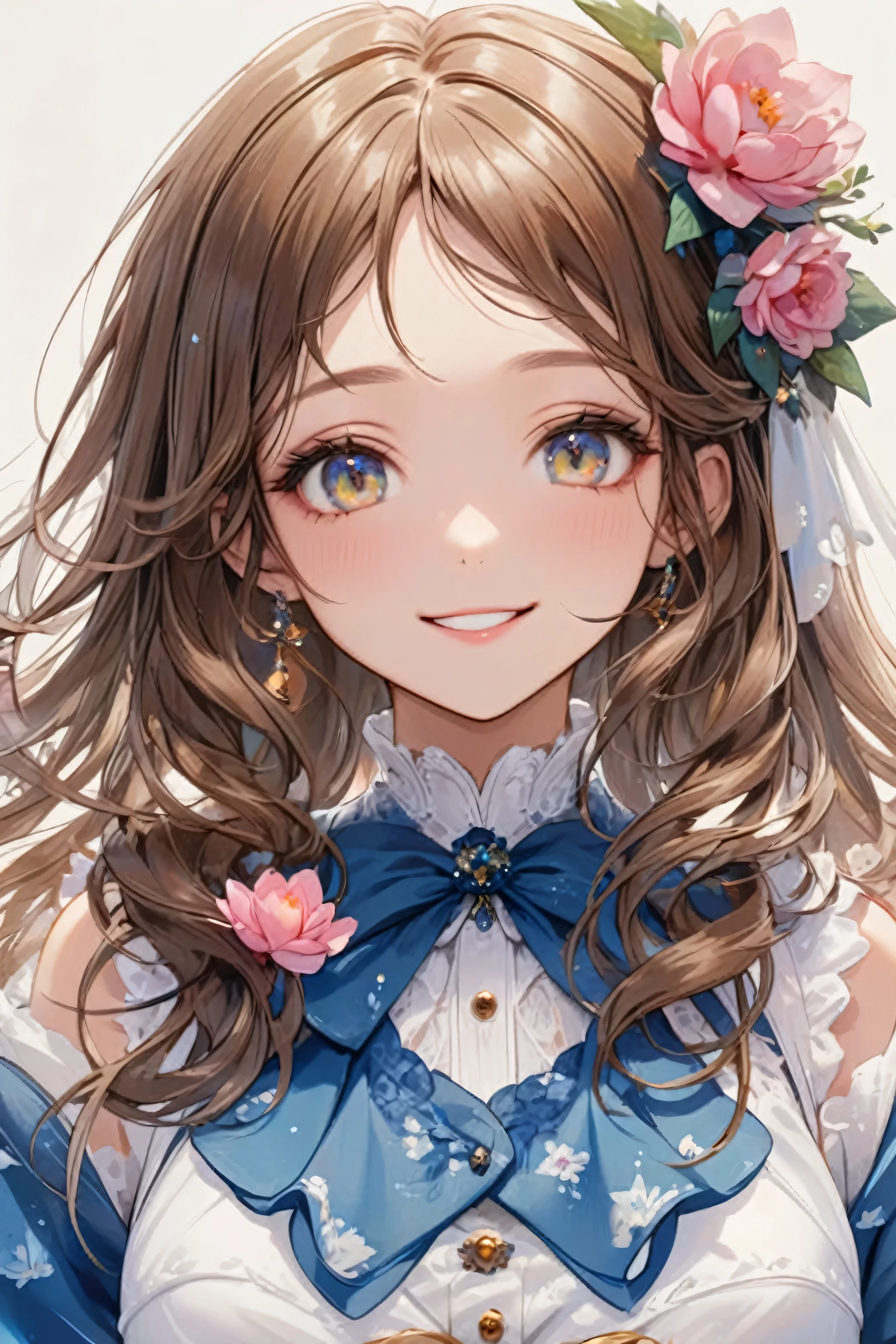 détails du thème , de beaux traits de visage, Maquillage exquis, Yeux exquis,sourire,front