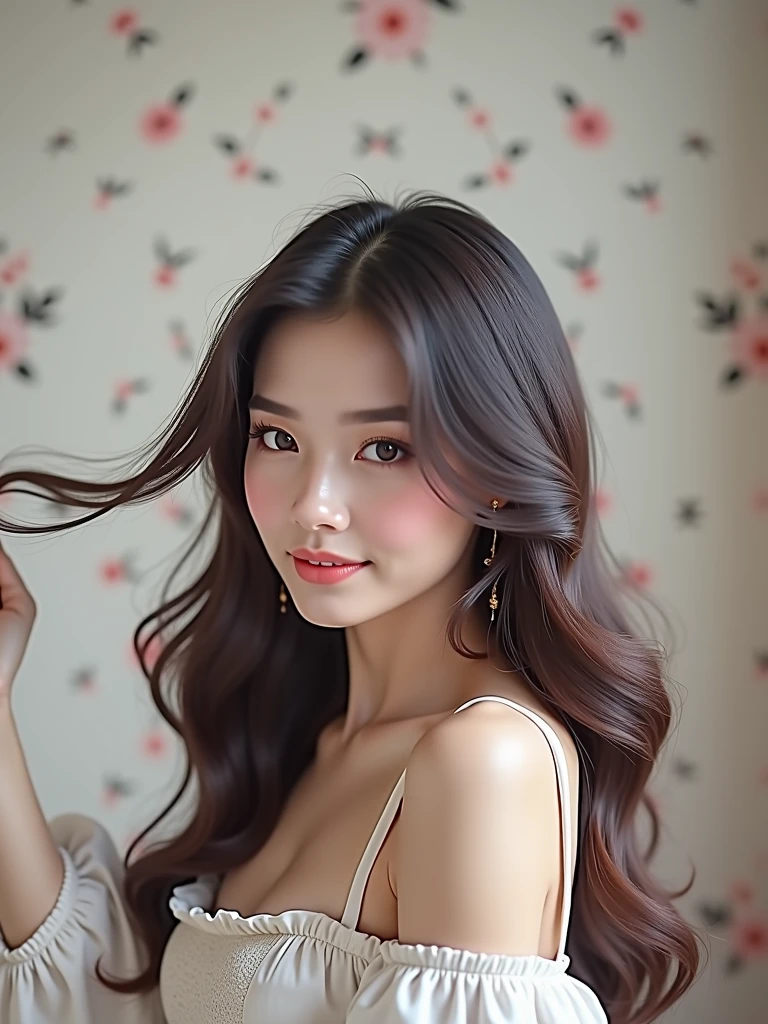 ((best quality, 8k, artwork: 1.3)), 1 girl, bonitas, longye hair, estilo selfie