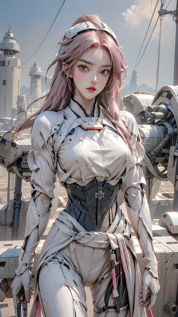 (Masterpiece), (Best Quality), Girl, ((Ultra Detailed)), (Highly Detailed CG Illustration), (Expressionless),, NSFW,(Masterpiece: 1.16), (Best Quality: 1.32), (meticulous_detail), (High resolution: 1.1), (Best lighting: 1.1), (Best shadow: 1.1), (Extremely delicate and beautiful), (Appropriate shadow: 1.1), (Illustration: 1.1), (Finish: 1.1), Overlap, (Appropriate pose), (Appropriate configuration), (Ultra precise_construction: 1.2), Crop, (Bold highlight outline), (Detailed face), (Beautiful eyes), (thick_dense_ skin: 1.16), (super precision skin: 1.16), Bold_eyelashes, (soft cheeks: 1), white background, 1 girl, Android girl, complex mechanism, gray hair, long hair, pink eyes, glowing eyes, feminine expression, off-the-shoulder suit, (abnormal joints, dotted joints: 1.2), thighs, decadent behavior, glowing joints