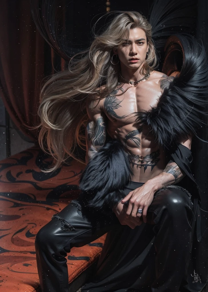 (megan fox:1.25), (muscular:1.5), (full body view:1.25), (pale skin, white hair, red eyes:1.46), (woman:1.1),(very muscular bodybuilder girl:1.25), (huge upper body:1.25), (narrow hips:1.0), long hair, (huge muscular arms:1.5,), (10-pack abs:1.4), (lots of veins:1.25), (horror:1.0), (esoteric:1.1), (solo:1.4), (dynamic angle:1.0), (cowboy shot:1.0), thin legs, Realistic, Very detailed face and eyes, (masterpiece:1.1), (best quality:1.1), (ornate:1.1), (beautiful girl face:1.25)