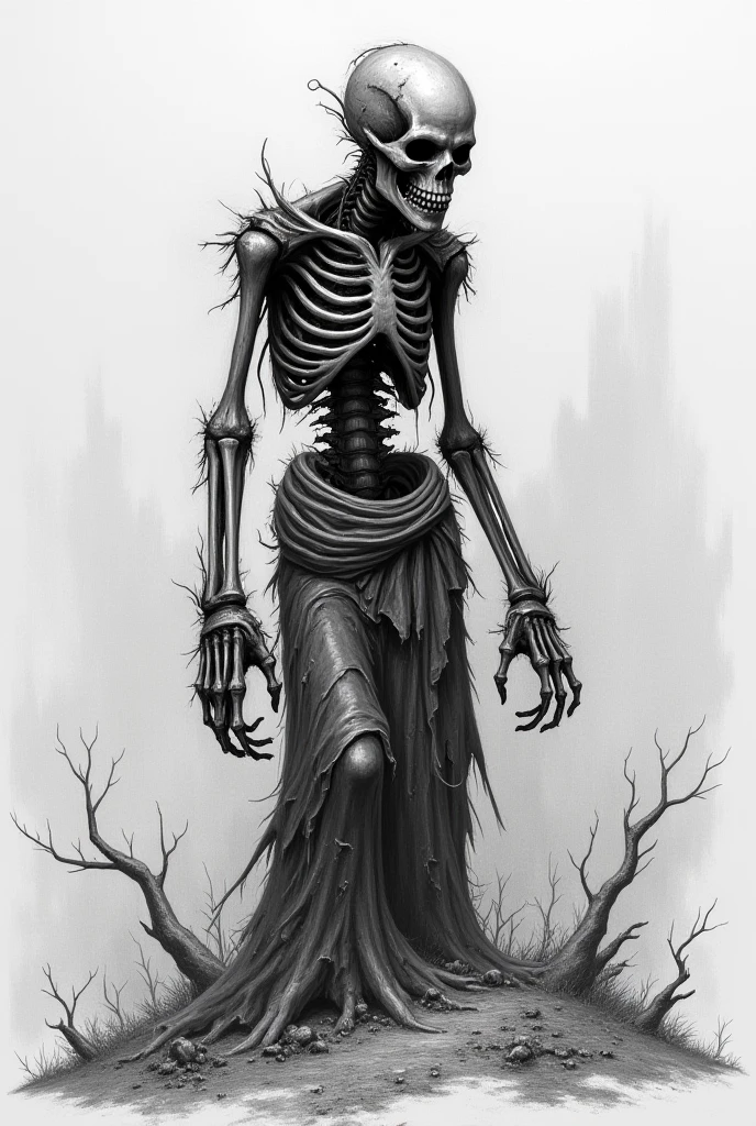 A chilling body horror illustration of a beautiful redhead woman, her skeletal body contorted in an unsettling way, revealed in the dim light of a dark cavern. The horror deepens as her eyes, filled with malice and evil, glint in the darkness. The image is rendered in photorealistic detail with a resolution of 4k on a Nikon camera, capturing every grotesque detail and high contrast with an HDR technique. The style is reminiscent of surrealist art with its grim atmosphere, as if brought to life from a nightmare. Art stations, deviantart, dribble, and redbubble are great platforms to discover similar masterpieces.