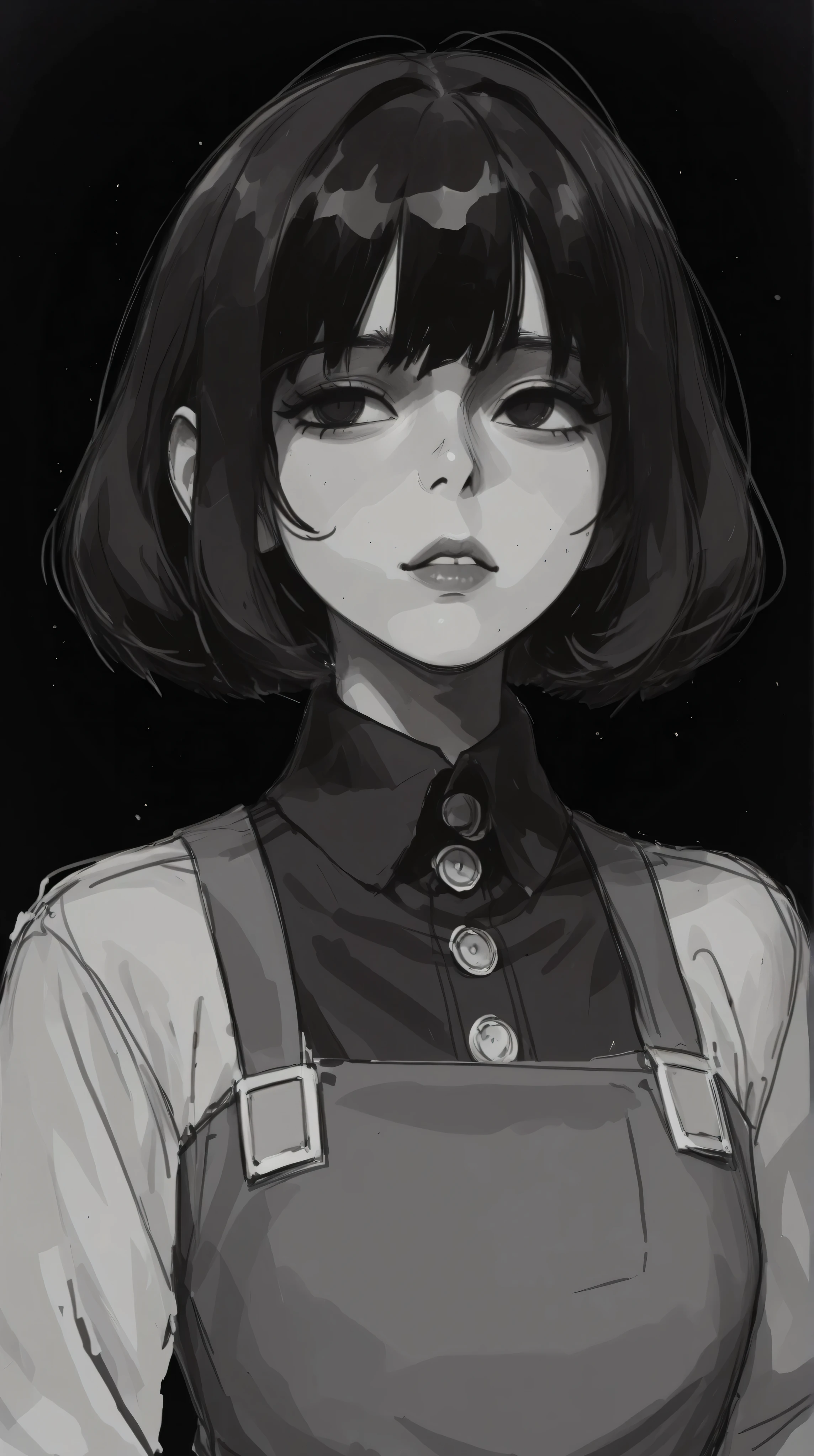 (highest quality, sketch:1.2), High resolution:0.75, Illustrator,anime, 1 girl, detailed lips, green dress,custom, (Dark monochrome background),neon hair,Texture Cropping, masterpiece, style, Retro Classic, Dark Black, Art Station, sketch book, short hair [green:1.75] [neon:1.32], (Dark monochrome background:2.1), epic realistic, detailed 