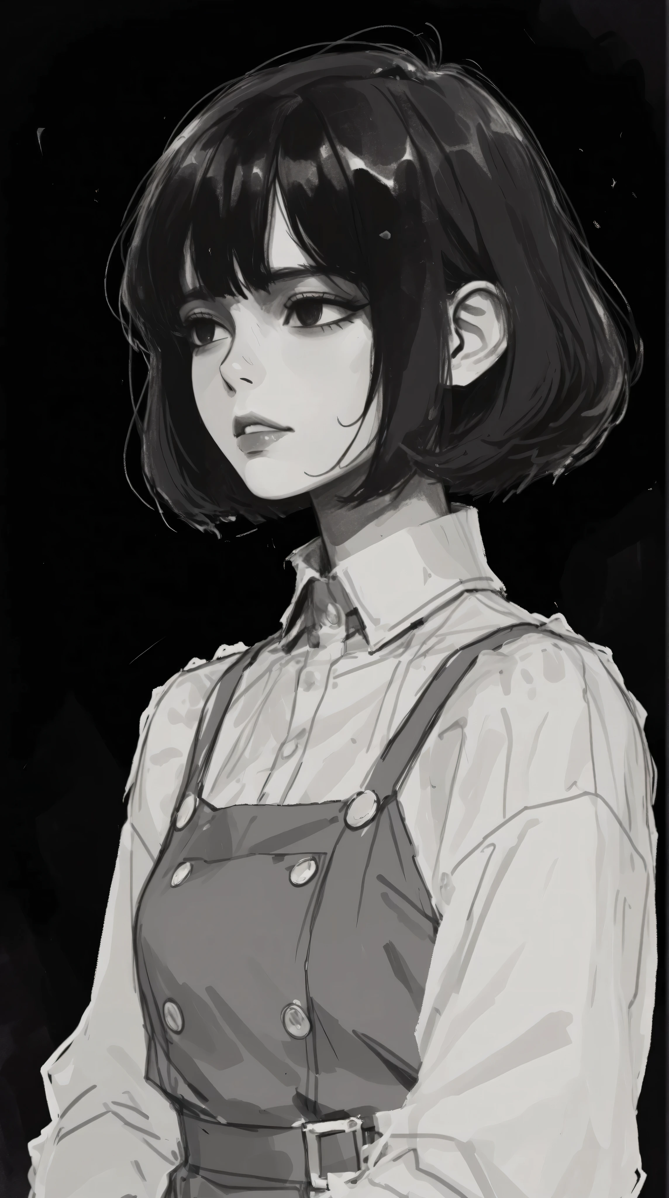 (highest quality, sketch:1.2), High resolution:0.75, Illustrator,anime, 1 girl, detailed lips, green dress,custom, (Dark monochrome background),neon hair,Texture Cropping, masterpiece, style, Retro Classic, Dark Black, Art Station, sketch book, short hair [green:1.75] [neon:1.32], (Dark monochrome background:2.1), epic realistic, detailed 