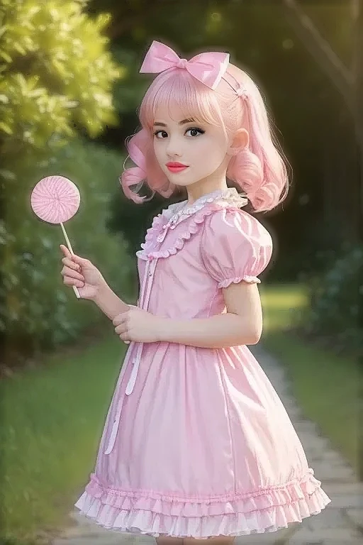BLONDE CHILD GIRL 12 YEARS OLD, na jaqueta rosa segurando um bolo rosa com cobertura rosa, alexa grace, menina cor-de-rosa, wearing pink hair bow, menina doce, Katelynn Mini Estilo Nice, inspirado em Lucia Peka, rosto rosa brilhante, Nossas Coisas Estranhas, cara rosa, menina rosa bonita, menina jovem e bonito, Nice Poarch, inspirado em Sophia Beale