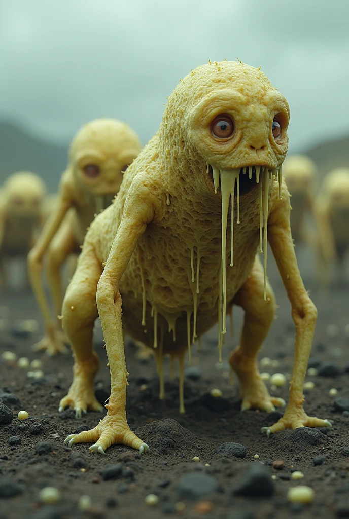 in (medium full shot:3.1), in (side view:3.1) of lot of characters walking from (Galaxy of Terror:3.1), inspired by style of Zdzislaw Beksinski art, with yellow sky, in apocalypse of chaotic world, monsters, robots, daemons, aliens, mutant (with Creepy, Sci-Fi, Fantasy and Horror:2.9) retro sci fi, Horror movie, ((Cinematic film)), ((Ultra Detailed)), Complex, ((Sharp Focus)), Object Texture, Studio Photo, Complex Details, ((Highly Detailed)), Photo Real Style, ((Hyper-realistic)), High Dynamic Range, ((Realistic Textures)), 8K UHD, Nikon D 850, Kodak Portra 400, Fujifilm XT, ((3D rendering))