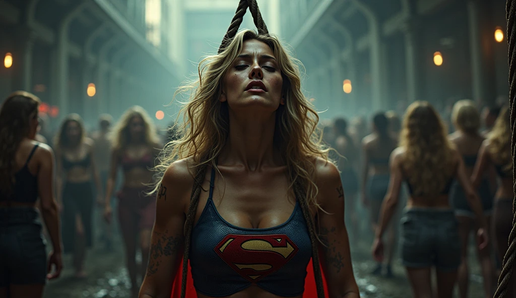 Supergirl, supergirl costume
full body look,
wet body,
crying face female,
Surrender female,
Messy long blonde hair female,
standing solo beautiful female,
female tied up by group of men,
very close distance from group of men,
attacked by group of men,
fucked from behind by group of men,
raped by group of men,
crowded by group of men,
crowded from front back up down side group of men,
crushed by group of men,
overlapped by group of men,
hug by group of men,
humiliated by group of men,
bullied by group of men,
bearhug by group of men,
fingering by group of men,
forced by group of men,
submission by group of men,
touched by group of men,
fondled by group of men,
lifted by group of men,
groped by group of men,
manhandled by group of men,
??????? by group of men,
violent by group of men,
licked by group of men,
held by group of men
surrounded by group of men,
full group of men,
in small room,
in corner,
ultra detailed,
ultra realistic,
cinematic lighting ,
Highest quality,
8k wallpaper