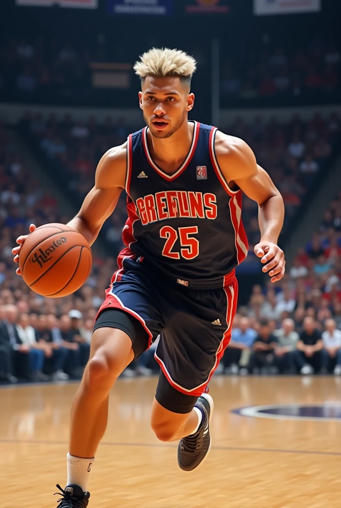I want you to create an image of a blue basketball uniform in the style of France but with Salesians on the chest.