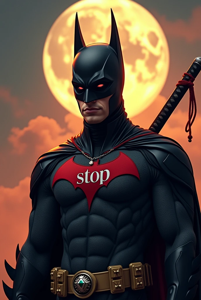 Title: "The Techno-Enhanced Guardian: Batman in a Zeo-Futuristic Showdown"

In the core of a neon-illuminated metropolis, where night's shadows engage in a ballet with the city's pulsating lights, Batman emerges. His attire, a harmonious blend of Zeo-futuristic engineering and human resilience, encases him as man morphs into machine. Complex technology surges within, augmenting each muscle fiber.

Amid the chaos, the Joker's hysterical cackle reverberates off the buildings, while Harley Quinn's acrobatic twists inf