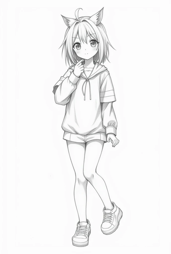 Drawing an anime character in pencil 