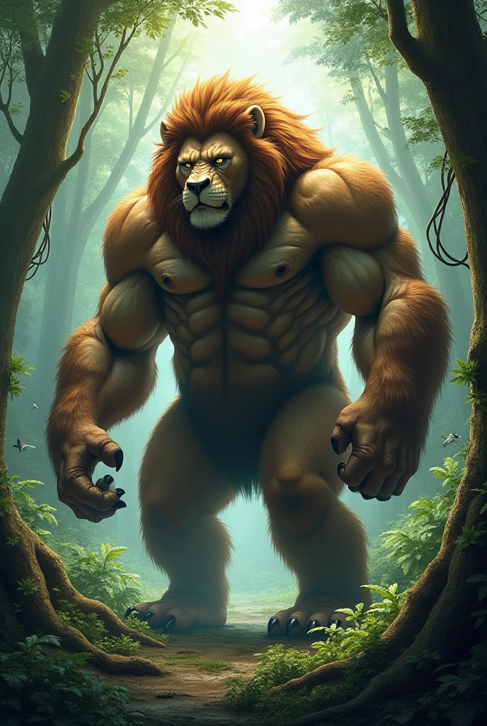 Beast from the movie Beauty and the Beast, superhero, hero, Nadaria, huge muscles, huge pecs, sculpted abs, huge pecs, exaggeratedly huge muscles. A furry brown hero whose presence inspires trust and respect.