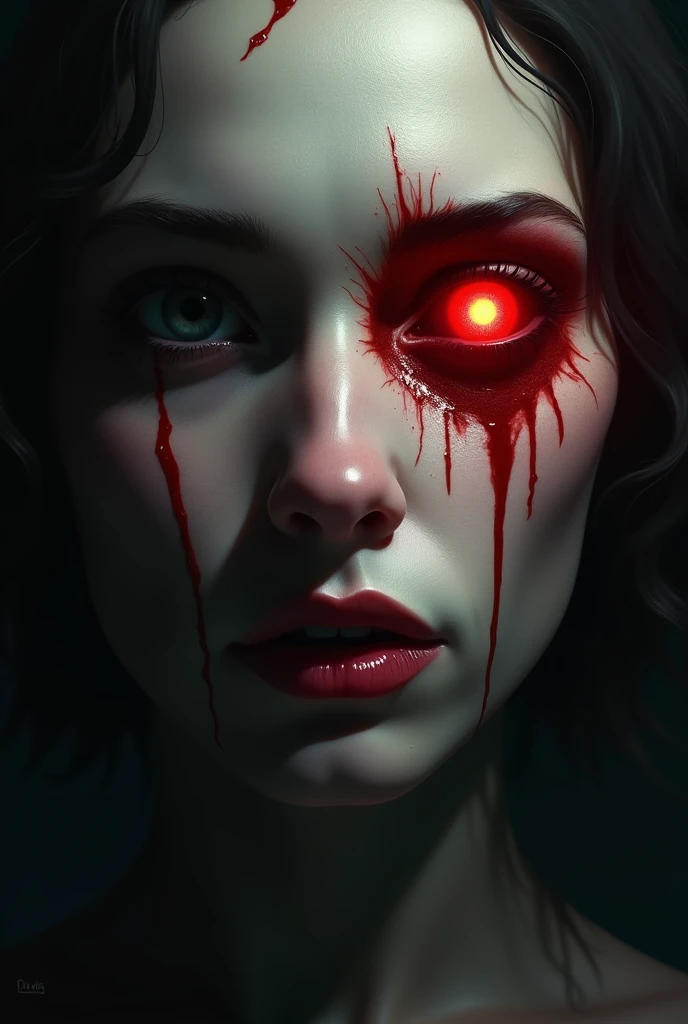 UHD, 4k, ultra detailed, cinematic, a photograph of  <lora:Cinematic M3GAN style v1:0.8>
Cinematic M3GAN a close up of a wounded person's eye with a bloody face, perfect image, perfect body, perfect anatomy, sharp image, detailed image, Kodak film, high quality photography, M3GAN style, solo, blood, close-up, reflection, eye focus, eye reflection, looking at viewer, eyelashes, dark, epic, beautiful lighting, inpsiring