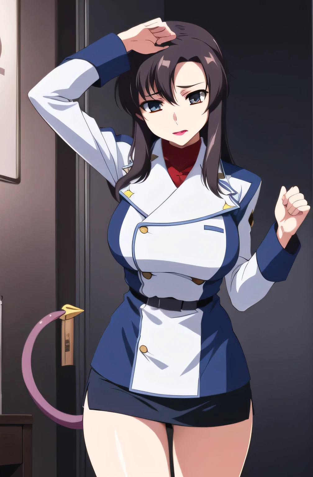 Please draw accurately with 5 fingers , carefully draw expressions ,alone, Big Breasted , woman masturbating with dildos 。, open leg , black panties visible ,40 years old, Blue and white military uniform , miniskirt , Tentacles play with underwear , tired face, raises arms ,Tentacles tie your arms , 、 lots of snakes are drawn in the background ,40 years old,, she , open leg s to show underwear , Tentacles、 Sleeveless Military Uniform , I need my whole body , fear, Sad face,, , dark background , Big Breasted , , micro miniskirt , black underwear , rape, thighs, knee-high socks
Front hair,tea _hair, length_hair,red 目,lipstick,Compensate,
1 girl, , Highly detailed CG 、