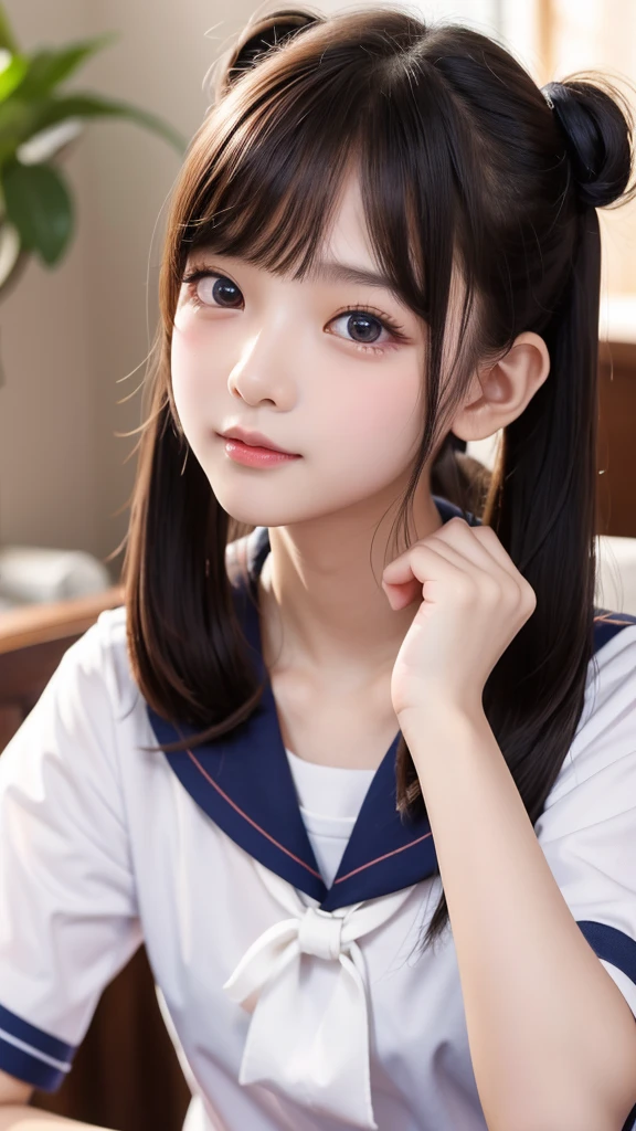 ((((Button Up High School Uniform: 1.3), JK ribbon around the neck, super short skirt, knee socks, upper shoes))), high school students, (Butt focus, zoom camera in the crotch, buttocks facing the viewer, buttocks: 1.2, on all fours, angle from behind, from a very intimate distance: 1.2)))), ((kneeling, sexual arousal: 1.5, raised buttocks)), (buttocks thrust up), blusher, Frightened expression, scared, crying, looking down, NSFW, 8k, RAW photo: 1.2, (Best quality: 1.4, Masterpiece: 1.4), Best Illustration, Ultra High Resolution, Portrait, Film grain, 1girl, Depth of field, Photorealistic: 1.4, Ultra detail, Portrait: 0.6, Light particles, Lens flare, Luminous particles: 0.6, Bokeh: 1.2, Professional Lighting, Photon Mapping, Radiosity, Physically Based Rendering, Incredibly Absurd, Glossy Skin, Pale Skin: 1.2, POV, PureErosFace_v1: 0.7, Detailed Hair, Realistic Hair, Realistic Lighting, Realistic Shadows, Realistic Clothes, Realistic Skin, Natural Skin Texture, Cute: 1.5, Fair Skin: 1.1, Round Face: 1.5, Puffy eyes, purple eyes, sagging eyes, double eyelids, (egyosar: 1), floating hair, makeup, (very dark lip gloss, so many eyelashes, eye shadow, makeup), Japan girls, camel toes, sensual, high school, classroom