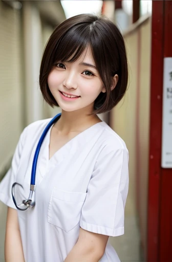 Highest quality、8k wallpaper、Reality:1.4、Cinema Lighting、View your viewers、background:An all-white room、1 beautiful girl、Japanese Idol、30 years old、Beautifully detailed eyes、Detailed face、Beautiful Skin、Slender、Slim waist、Thin legs、Light Hair、Japanese Nurse、Light pink nurse uniform、Light pink nurse cap、smile:1.5、Seductive pose