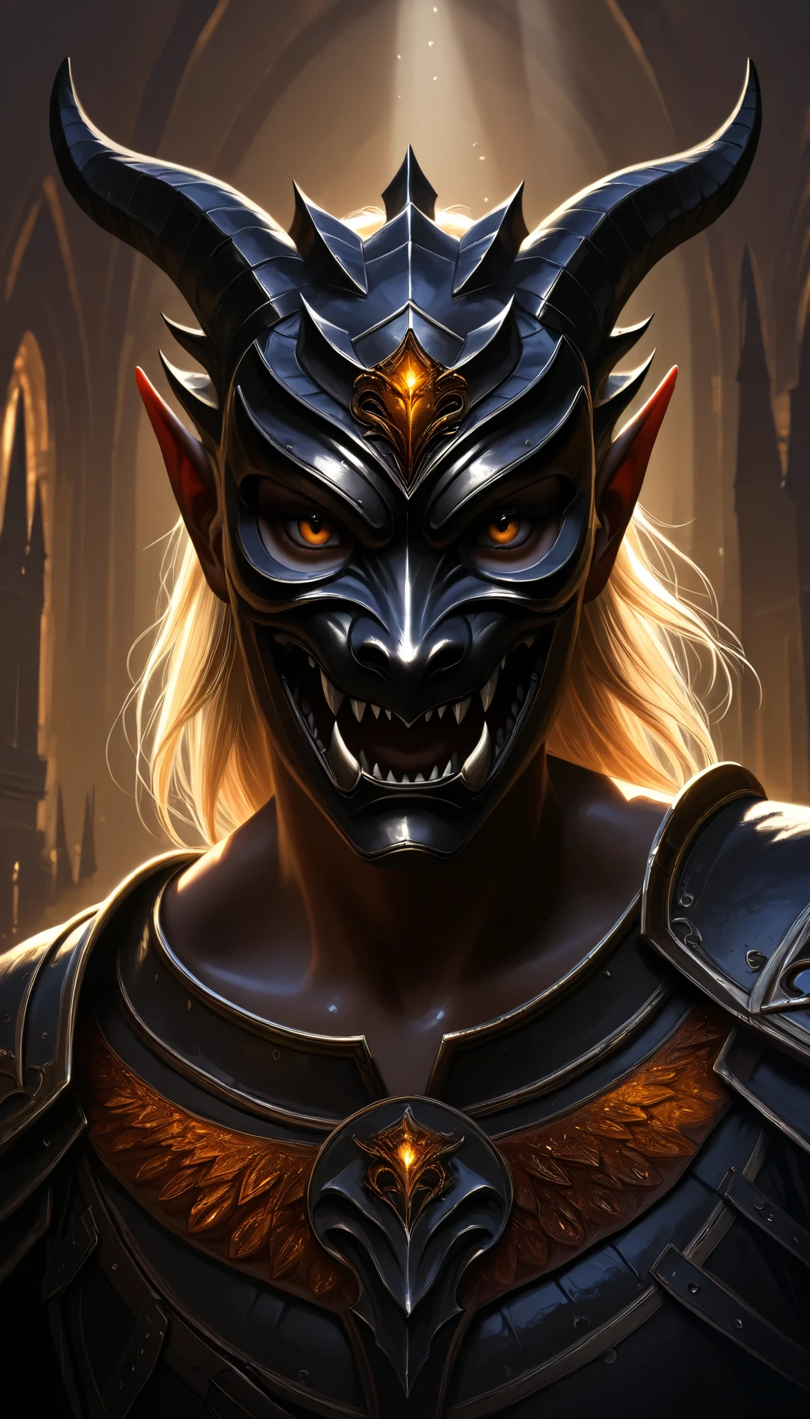 a dark elf paladin, a demon mask, slaying a dragon, ultra-detailed, 8k, photorealistic, dramatic lighting, fantasy art, dark and moody color palette, cinematic composition, intricate details, heroic medieval scene, epic fantasy illustration