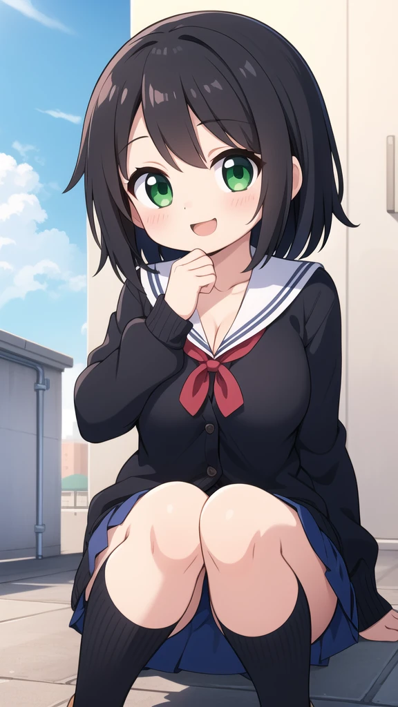 mashiromitsumine, mashiro mitsumine, (brown eyes:1.5), brown hair, ponytail, (flat chest:1.2),
BREAK grey skirt, long sleeves, neck ribbon, red ribbon, ribbon, sailor collar, school uniform, skirt, white sailor collar, (blue shirt:1.5),
BREAK looking at viewer, full body,
BREAK indoors, classroom,
BREAK (masterpiece:1.2), best quality, high resolution, unity 8k wallpaper, (illustration:0.8), (beautiful detailed eyes:1.6), extremely detailed face, perfect lighting, extremely detailed CG, (perfect hands, perfect anatomy),(white :1.5), (short, tiny, little:1.2), (spread legs, knee up:1.3), groin, perineum, leaning back, body tilt, shy, blush, embarrassed, arms behind back, cowboy shot, dutch angle,