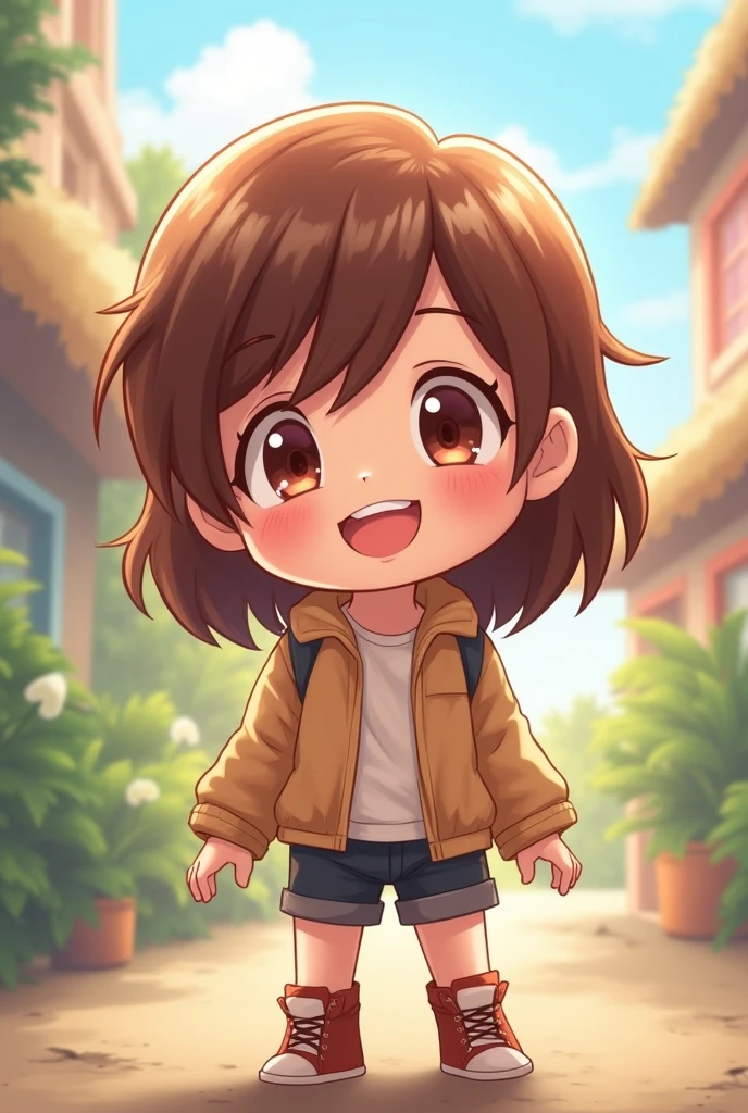 Happy child breathing in fresh air and smiling