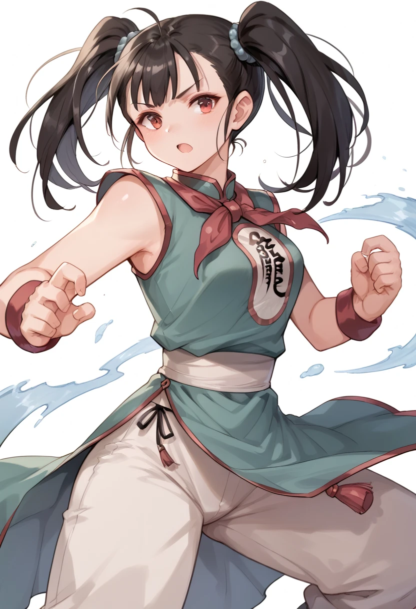 fighter(dq3), chinese clothes, sash, pants, fighting stance