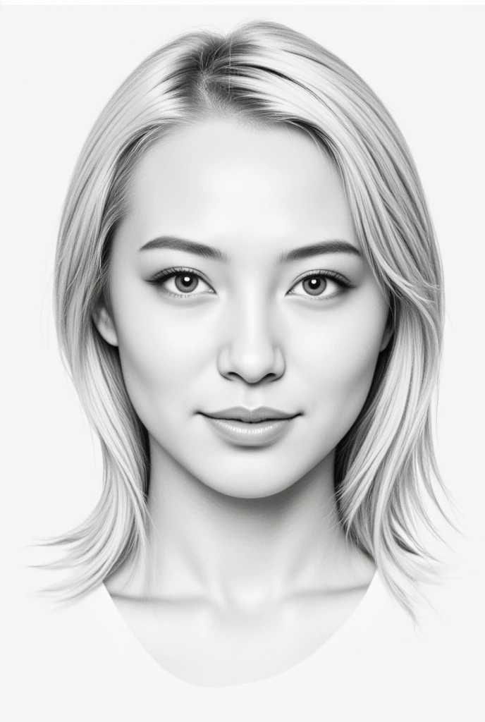 create a drawing of the face of a blond haired woman for Abstract Wall Art in pencil drawing style, wong-chan-flux