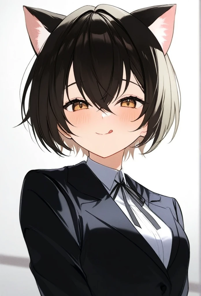 Cat ears, cute girl, short hair