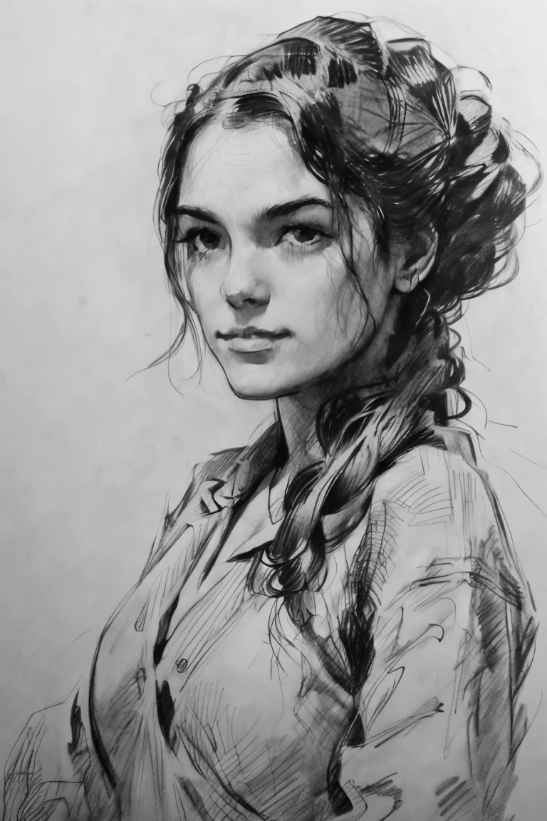  a drawing of a woman with long hair and a ponytail,  vector art by Radi Nedelchev , ArtStation, Digital Art, realistic and beautiful face, realistic digital drawing, very  beautiful and detailed face, realistic and beautiful face, detailed and sensual face ,  detailed beauty portrait in UHD  ,  beautiful and detailed face,  detailed and realistic facial portrait ,  beautiful and highly detailed face , beautiful and realistic face, Realistic female portrait 