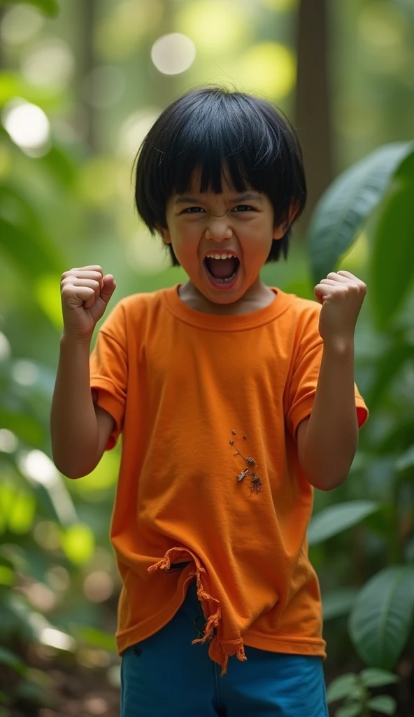 Animated Peruvian boy with white background