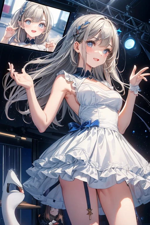 Hips，Beautiful back，Standing in front of the blackboard and writing，Fox Teacher，Translucent school uniform，Long hair，Added a little flexibility，Rich in layers，Soaked，White pantyhose，Sleeveless shoulderless