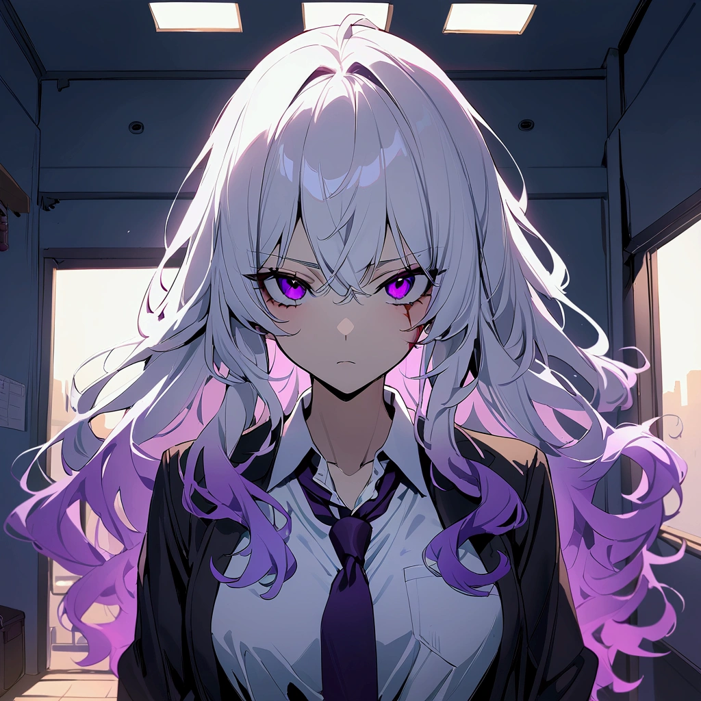 (Kirigiri Kyoko), portrait, covered , (danganronpa), (masterpiece, best quality, ultra detailed), (looking at viewer), (pov, ), (cinematic lighting), blazer, stylish pose, sexy brts, cnipples,
