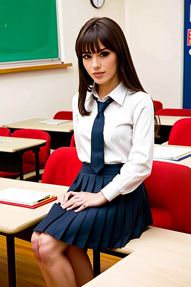 amazing art of a sexy school girl, , porn actress cut school uniform, Roupas rasgadas, abaixo do peito, saia, pantyhose, longos cabelos prateados, inventar, rosto detalhado, ahegao, obra-prima, d, incredible lighting, na sala de aula, art station, premiado, splendid, aesthetics, profundidade, sombreamento, sentado, pernas abertas