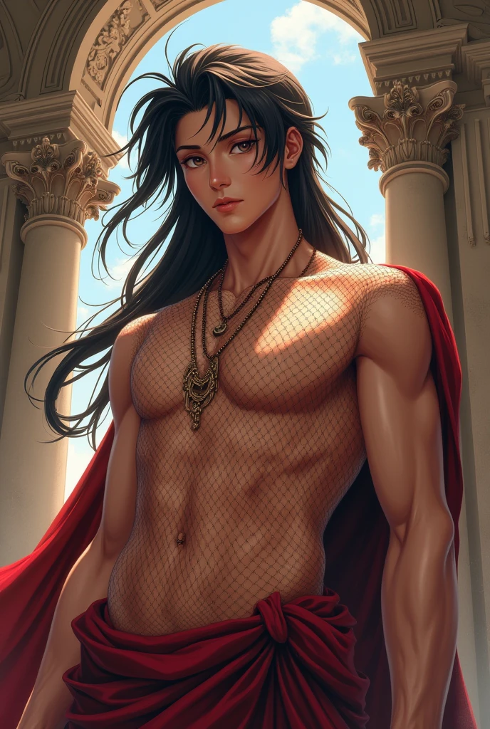 Masterpiece, Top Quality, Mountain, River, Nature, Japan Woman, Beauty, 24 years old, Attractive waist circumference, Big ass, Small, Long black hair, Smile, Soft expression, High leg, Revealing, Supple body, Outstanding proportions, Pose, Necklace, Accessories, Full body, Solo, Single woman, Front, Shirtless, Topless, (detailed face), Soft body, Crotch bulge