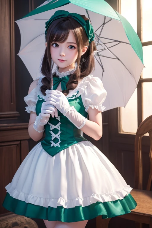 anime style, standing sleeping floating one young  girl with long gold straight hair.sleeping green eyes are standing inside fullbody iridescent sanctuary soap bubble ball.zzz.reflect blue sky.she is wearing  white wedding dress uniform costume white with ribbon details,white gloves,white striped socks. backgraund wedding hall stage flower garden.near perspective view.